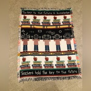 Educational School Themed Teacher Vintage Tapestry Throw Blanket